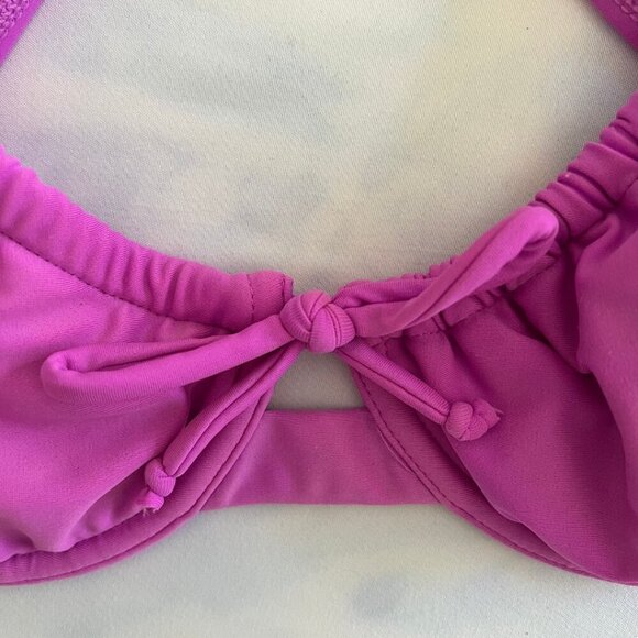 Wild Fable Purple Balconette Center Tie Bikini Swimsuit Top - Picture 2 of 6